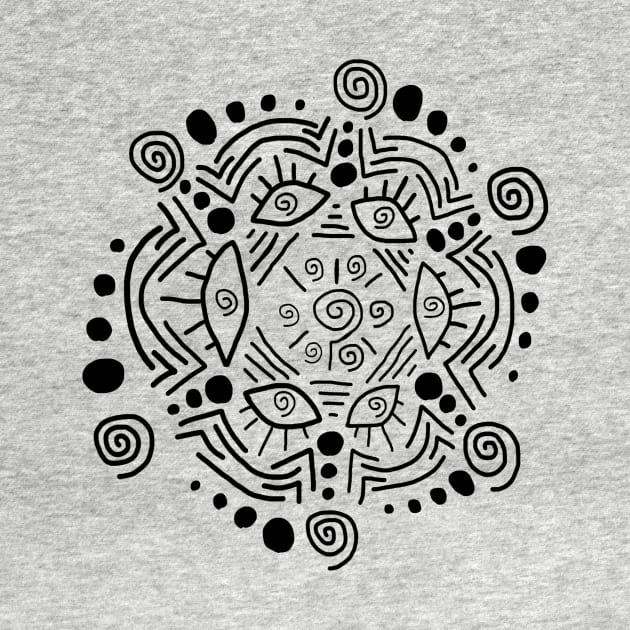 Eye see spirals (black) by Doodle From The Center